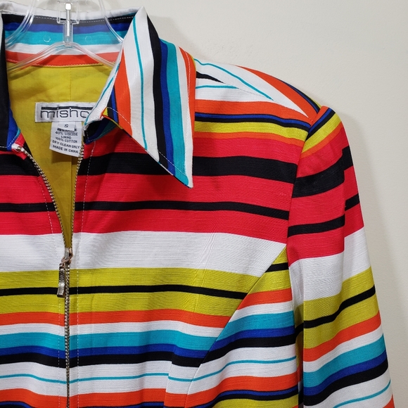 Mishca bright colored striped zip front blazer - Picture 5 of 6